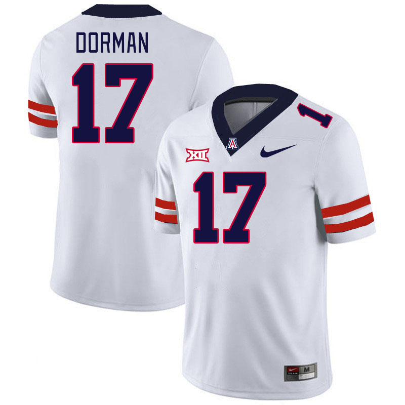 Men #17 Brayden Dorman Arizona Wildcats Big 12 Conference College Football Jerseys Stitched-White